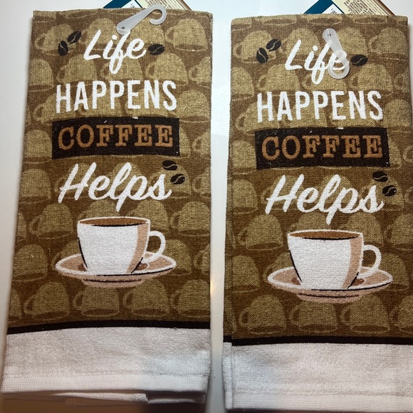 Coffee Themed Kitchen Towels- Set of 2- Great Holiday Gift set! - Picture 6 of 8